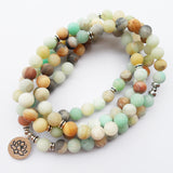 Vintage 108 Matte Amazonite Prayer Beads Bracelet