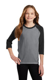 Port & Company® Youth Core Blend 3/4-Sleeve Raglan Tee