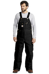 Carhartt ® Duck Quilt-Lined Zip-To-Thigh Bib Overalls