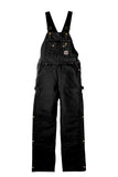 Carhartt ® Duck Quilt-Lined Zip-To-Thigh Bib Overalls