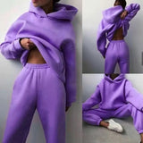 Vintage Women’s Casual Hooded Tracksuit