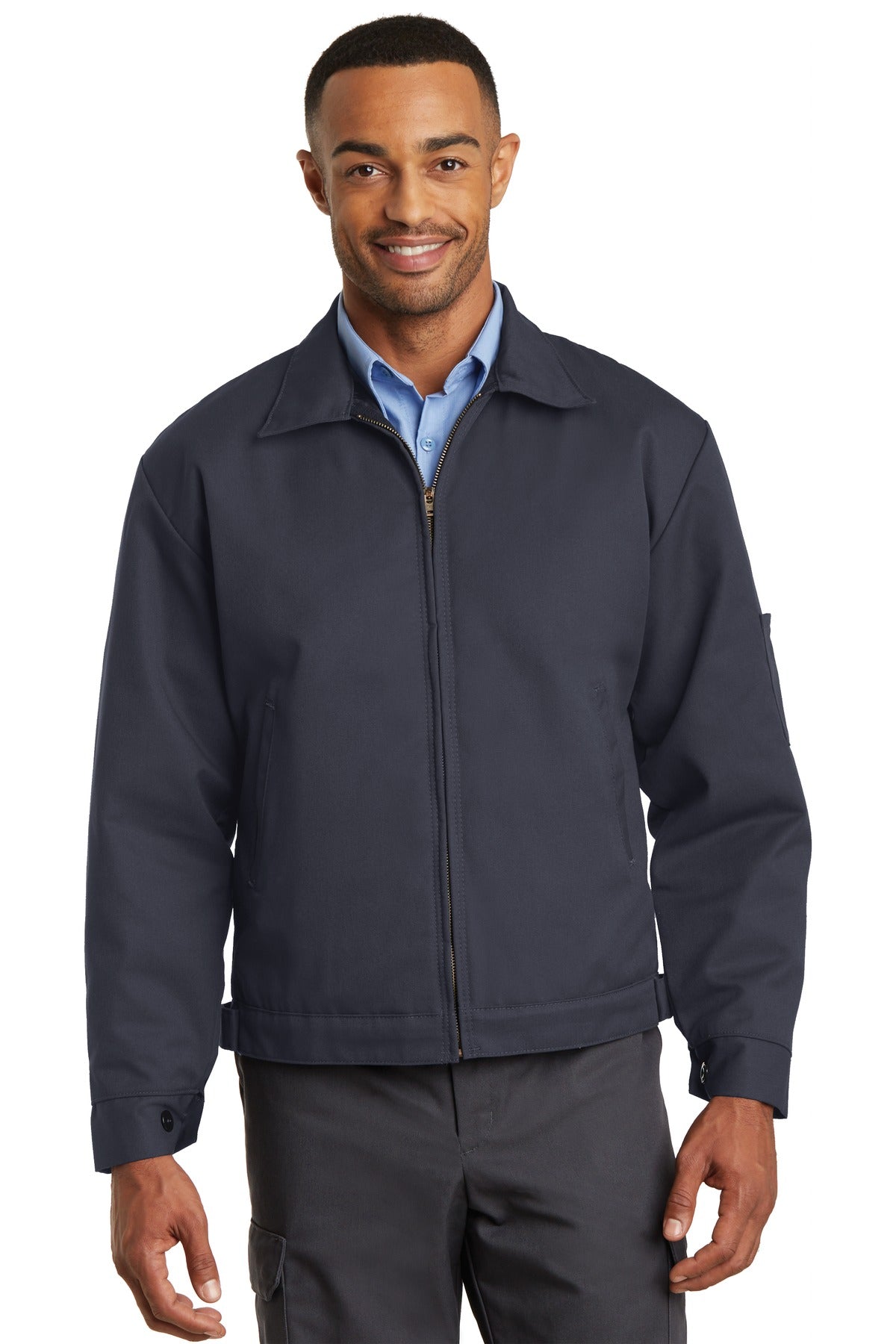 Red Kap Slash Pocket Jacket - Charcoal - Front model