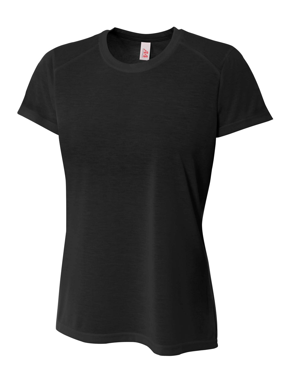 A4 Women's Spun Poly Tee - Black front