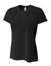 A4 Women's Spun Poly Tee - Black front