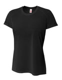 A4 Women's Spun Poly Tee - Black front