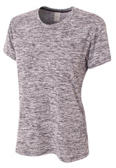 A4 Women's Space Dye Tech Tee - Black front
