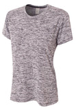 A4 Women's Space Dye Tech Tee - Black front