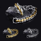 Men's Viking Dragon Punk Bangle Vintage Bracelet