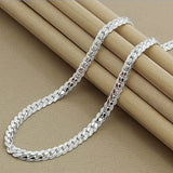 925 Sterling Silver Full Sideways Chain Vintage Necklace