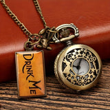 Vintage Antique Hollowed-out Rabbit Tag Necklace Pocket Watch