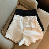 High Waisted Vintage Black A-Line Women's Shorts