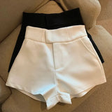 High Waisted Vintage Black A-Line Women's Shorts
