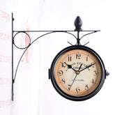 Vintage Double-Sided Round Wall Clock Decor
