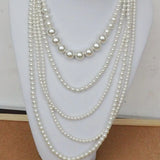 Vintage Multilayer Imitation Pearl Necklace for Women