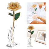 24k Gold Gold 24K Gold Plated Gift Ornament for Birthday Anniversary Valentines Day Ornament with Stand