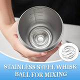 Stainless Steel Protein Shaker Bottle with Mixing Ball