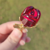Vintage Glass Rose Mini Crystal Flower
