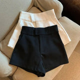 High Waisted Vintage Black A-Line Women's Shorts