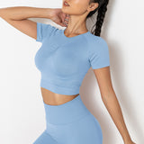 Vintage High Waist Fitness Yoga T-shirt Women