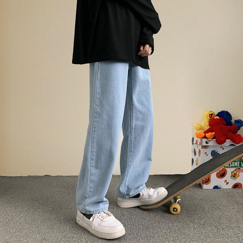 Straight Wide Leg Baggy Jeans, Streetwear Loose comfortable Pants