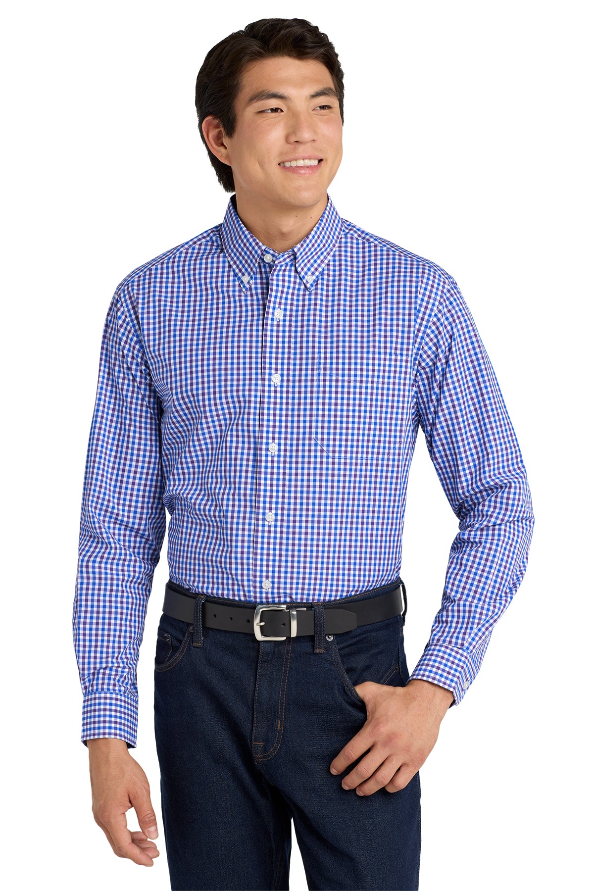 Port Authority® Long Sleeve Gingham Easy Care Shirt