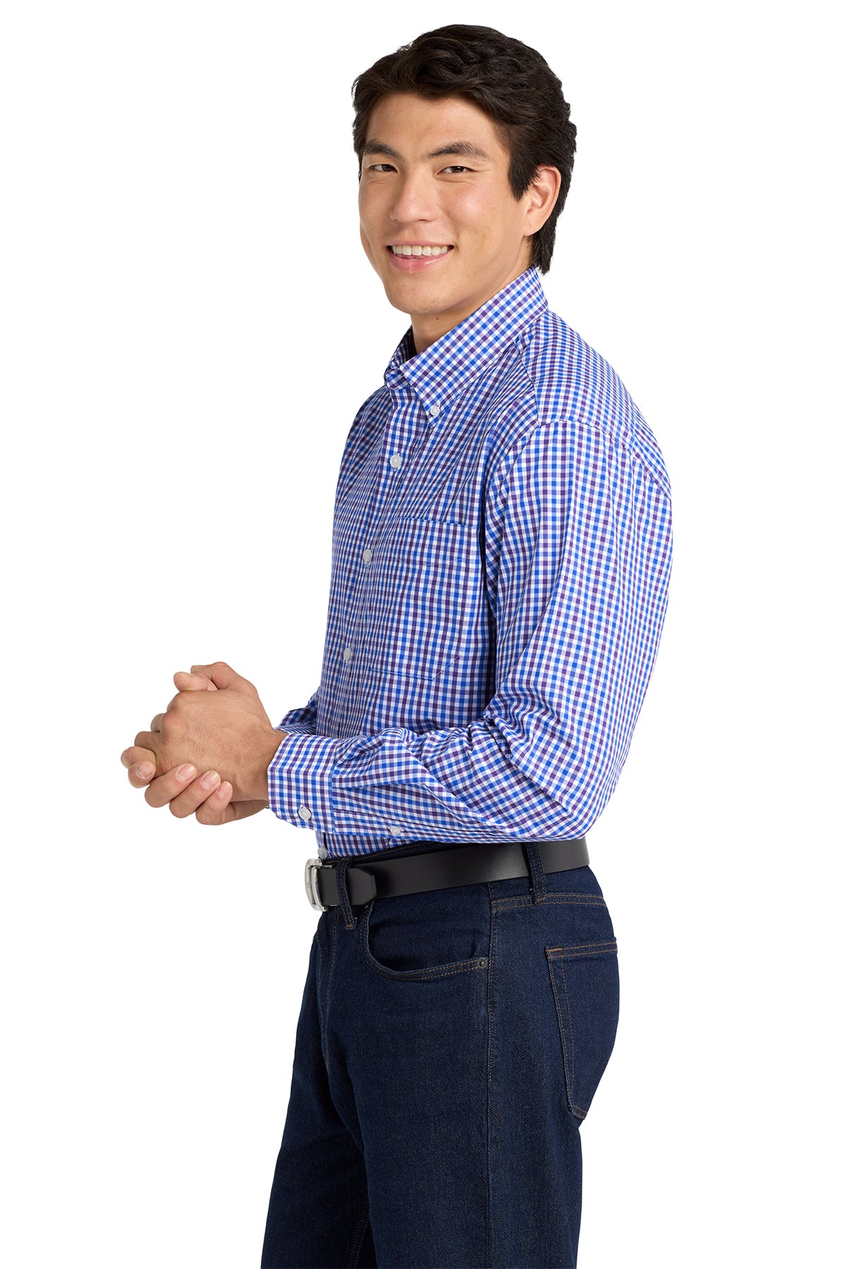 Port Authority® Long Sleeve Gingham Easy Care Shirt