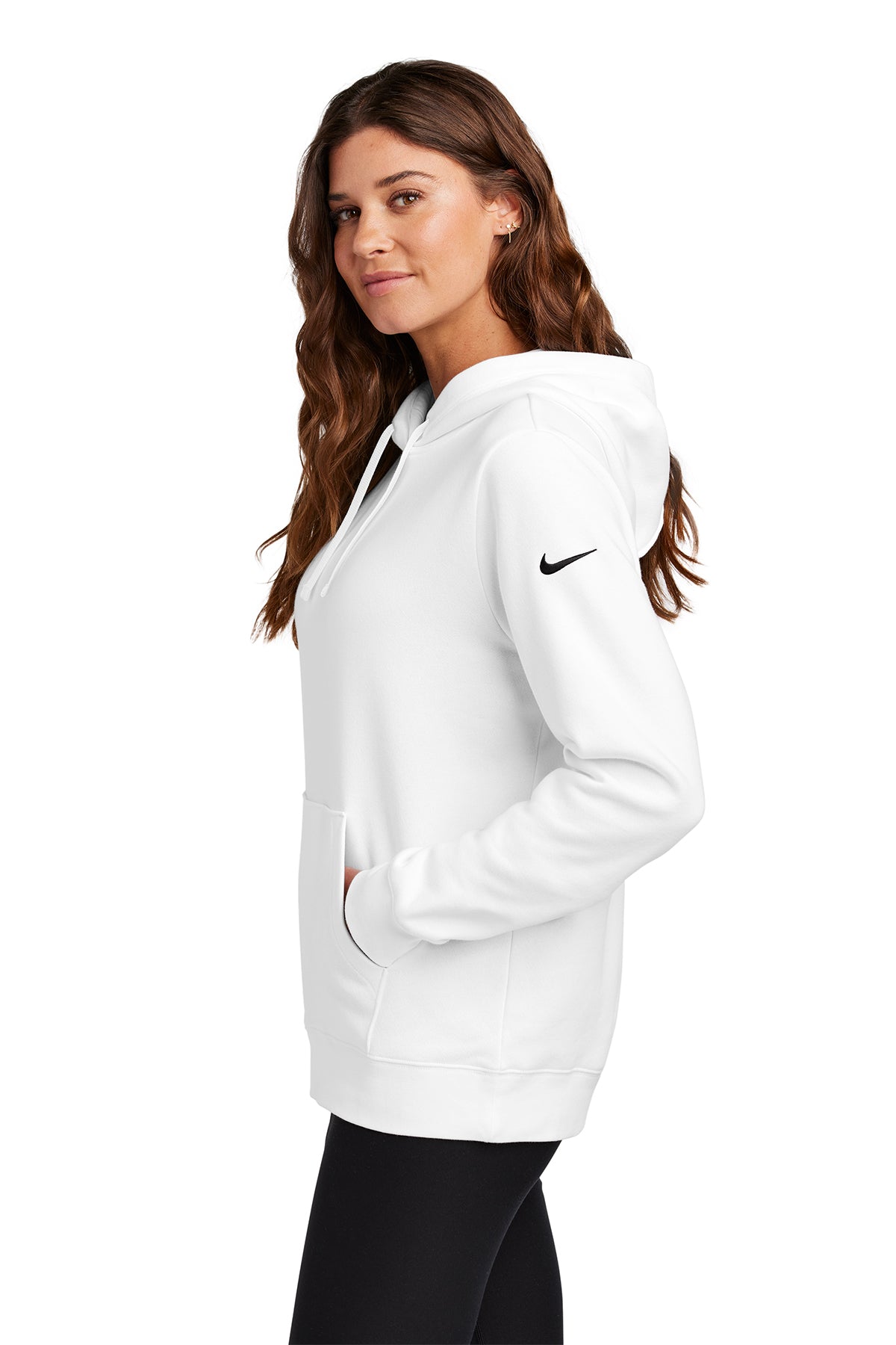 Nike Women's Club Fleece Sleeve Swoosh Pullover Hoodie