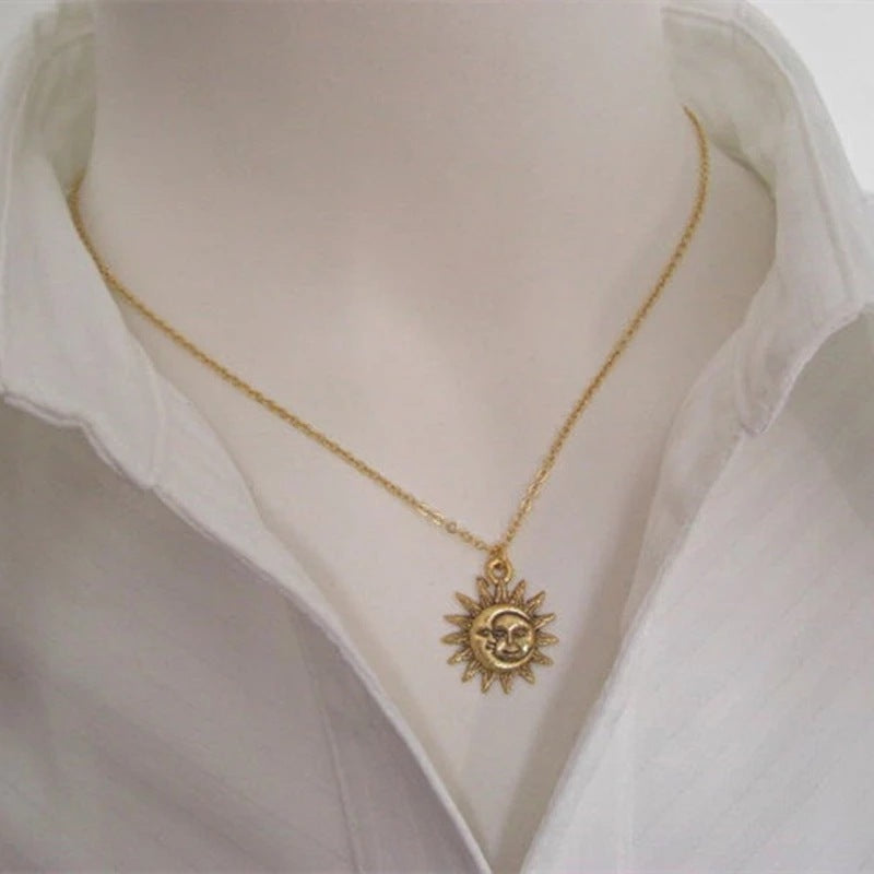 Sun Moon Pendant Necklace Charm Necklace Necklace For Woman Choker Jewelry Gift