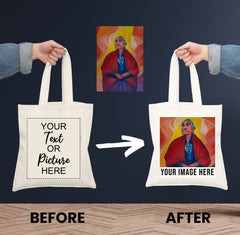 Cotton Canvas Tote Bag, Custom Tote Bag, Custom Text Bags, Shopping Bags, Bulk Tote Bag, Custom Image Tote, Personalised Tote Bag