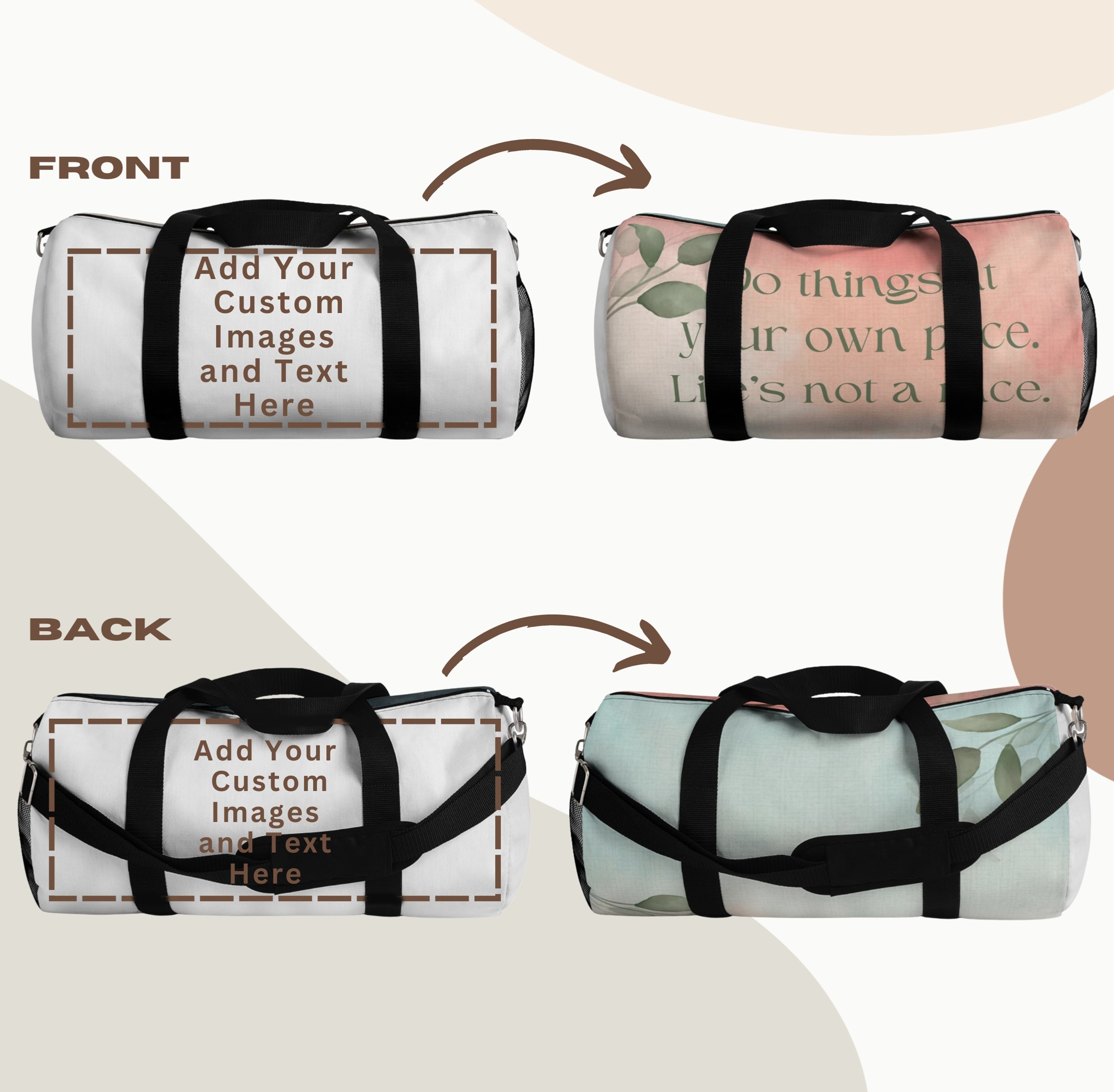 Personalized Duffle Bag, Custom Bridesmaid Gift Women Duffel Bag, Fitness Bag, Gym Bag, Sport Bag, Camp Bag, Personalized Weekender Bag