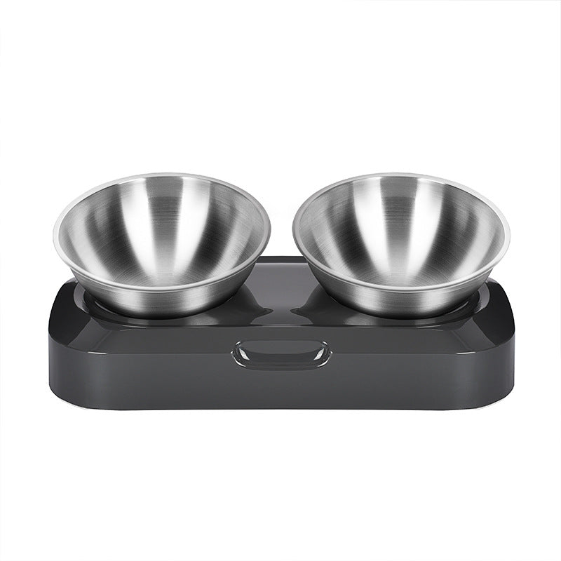 Pet Stainless Steel Bowl Pet Double Night
