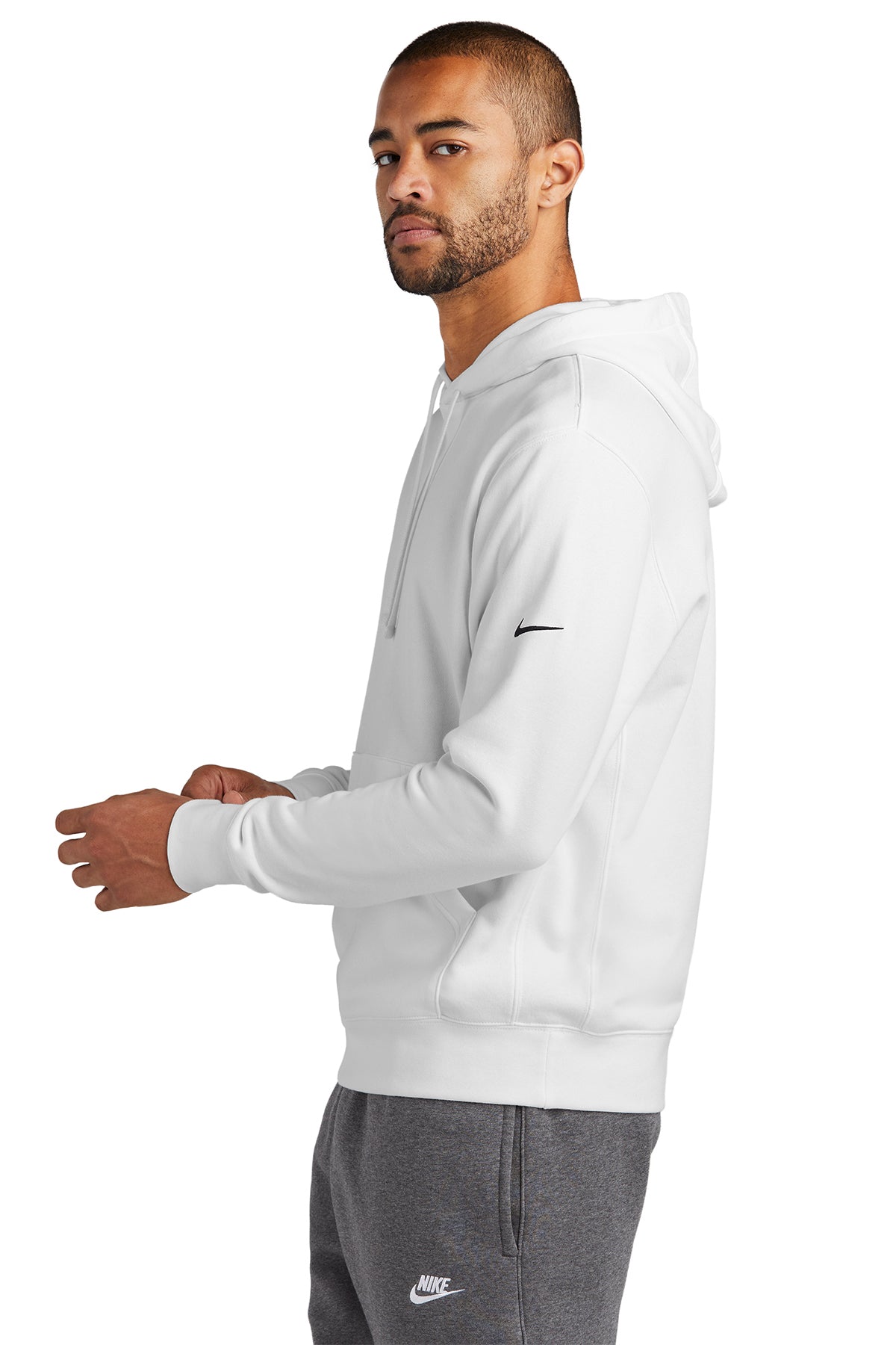 Nike Club Fleece Sleeve Swoosh Pullover Hoodie