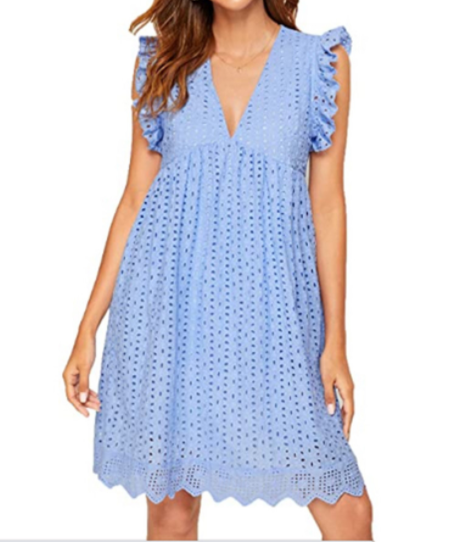Casual Vintage Summer Loose V Neck Sleeveless Dress