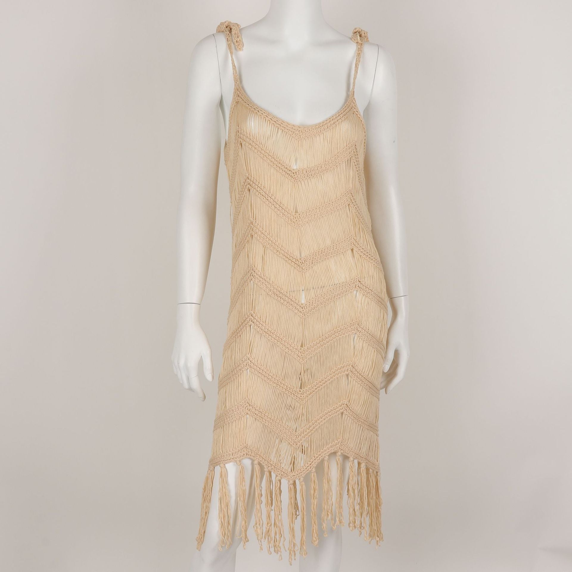 European And American Vintage Knitted Halter Dress