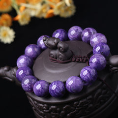 Natural Charoite Amethyst Dragon Crystal Bracelet