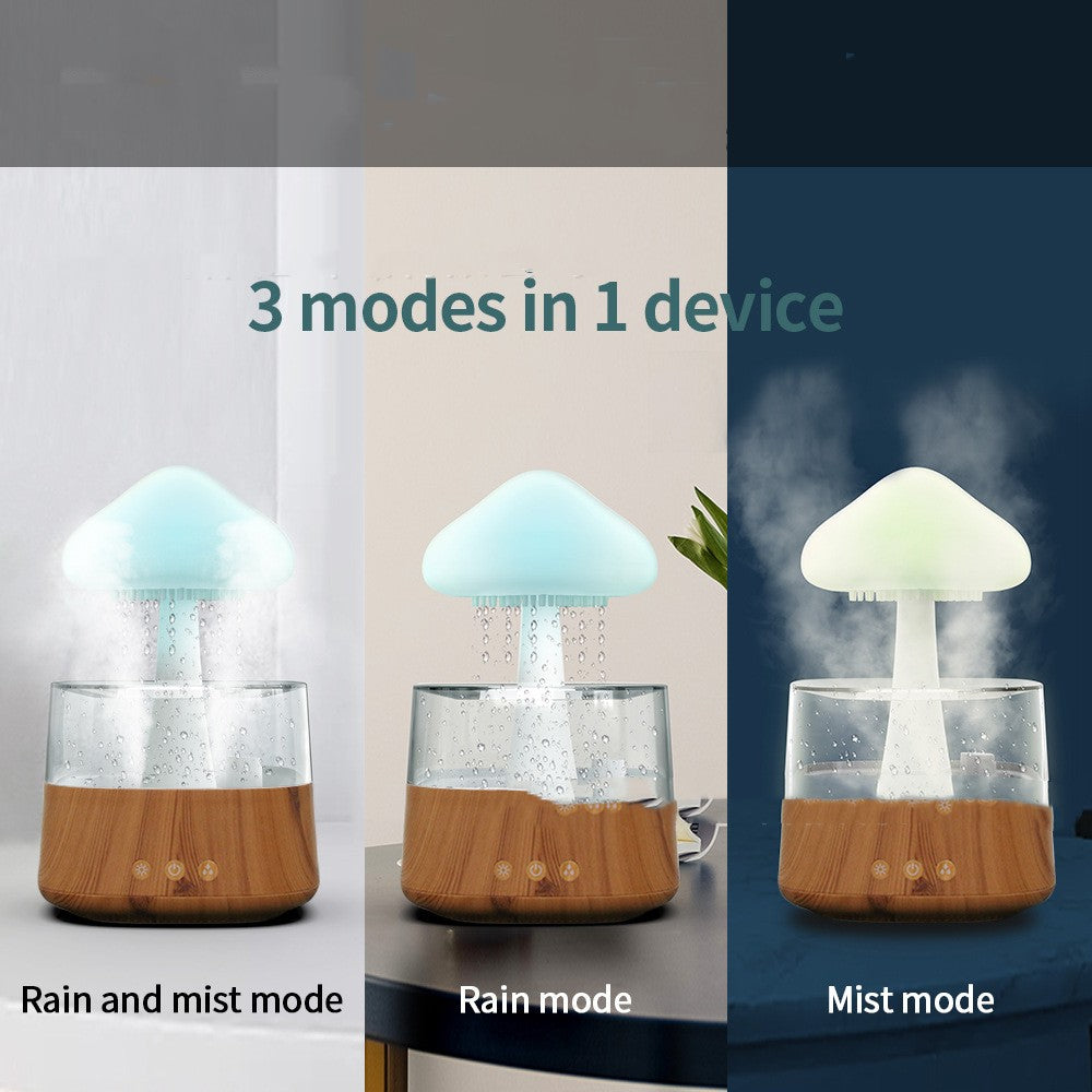 Ultrasonic Atomizing Cloud And Rain Humidifier Wood Grain Seven Color Light Aromatherapy Machine