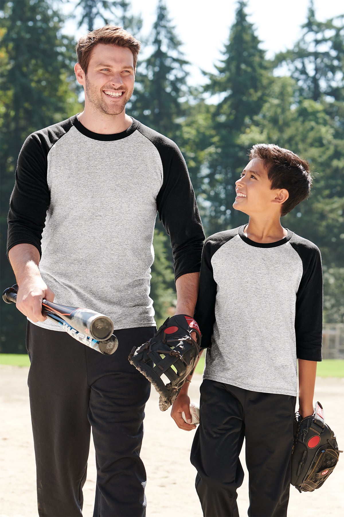 Port & Company® Youth Core Blend 3/4-Sleeve Raglan Tee