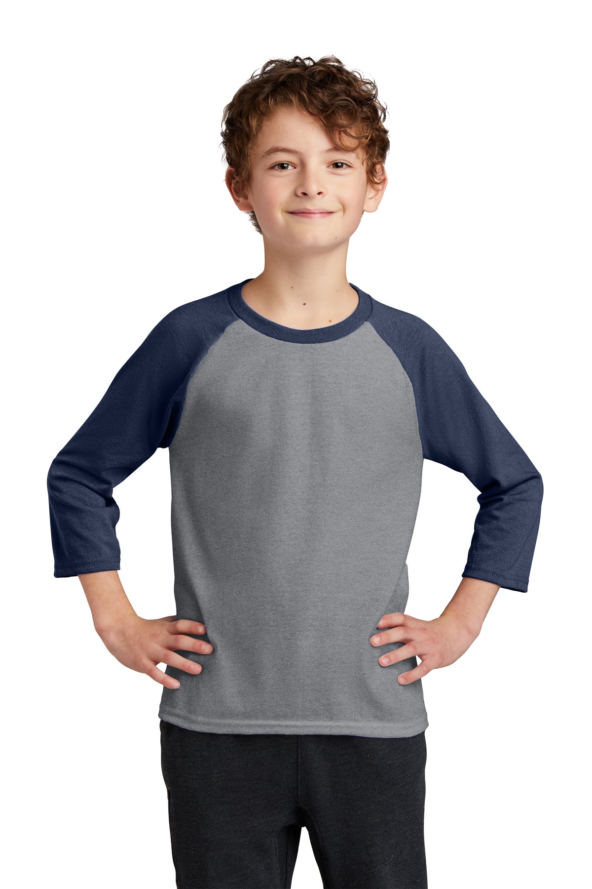 Port & Company® Youth Core Blend 3/4-Sleeve Raglan Tee