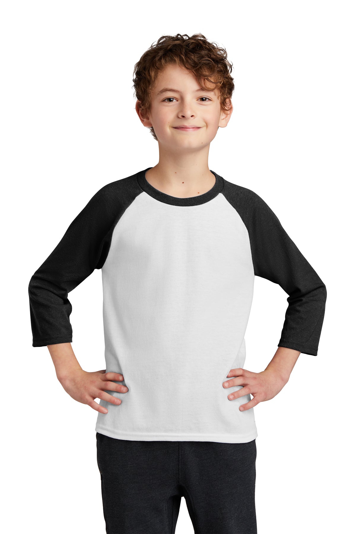 Port & Company® Youth Core Blend 3/4-Sleeve Raglan Tee