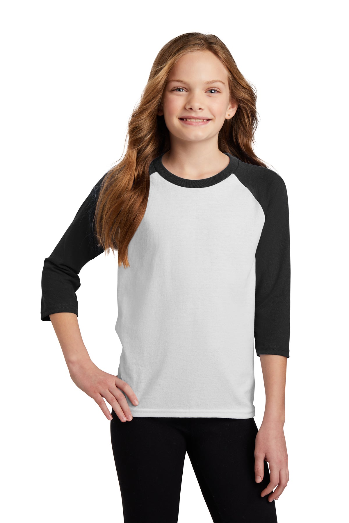 Port & Company® Youth Core Blend 3/4-Sleeve Raglan Tee