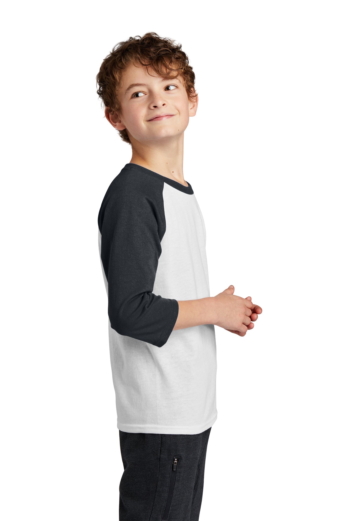 Port & Company® Youth Core Blend 3/4-Sleeve Raglan Tee