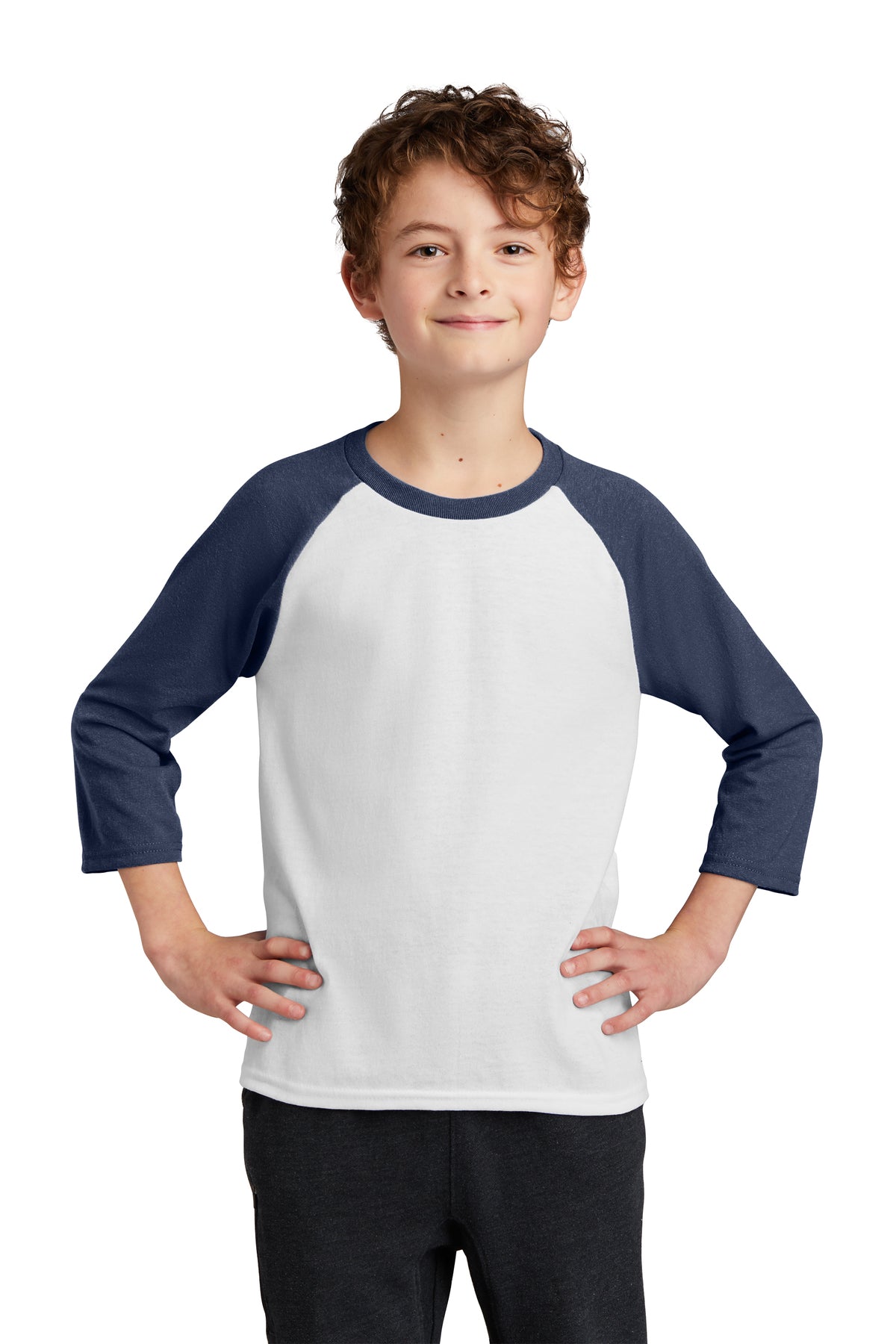 Port & Company® Youth Core Blend 3/4-Sleeve Raglan Tee