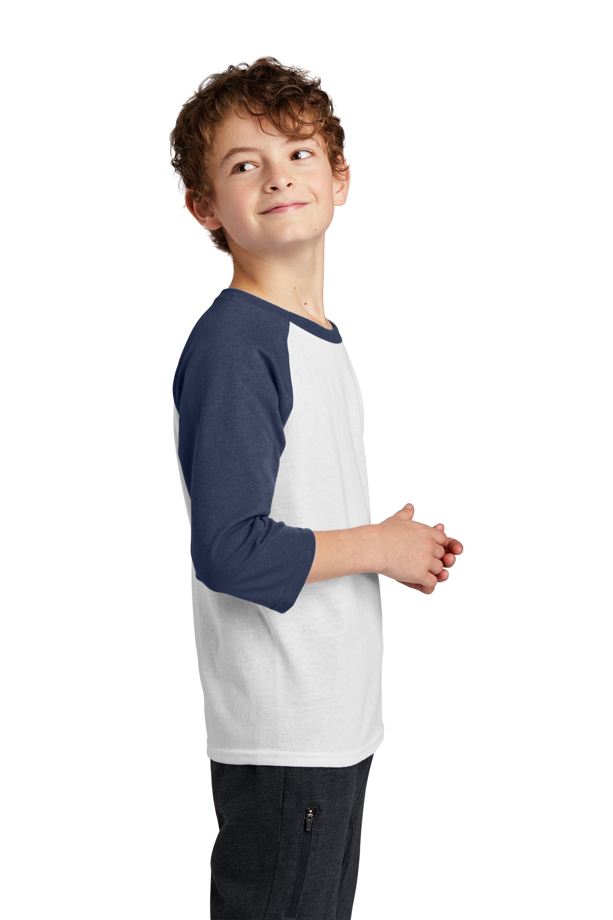 Port & Company® Youth Core Blend 3/4-Sleeve Raglan Tee
