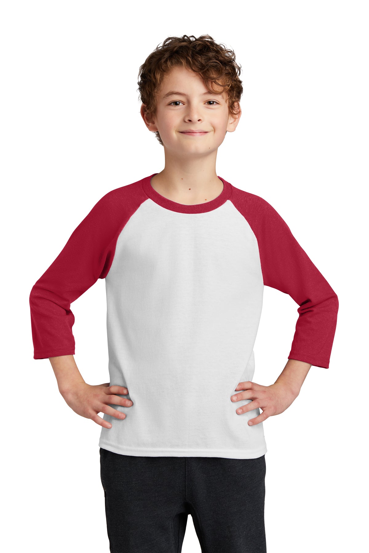 Port & Company® Youth Core Blend 3/4-Sleeve Raglan Tee