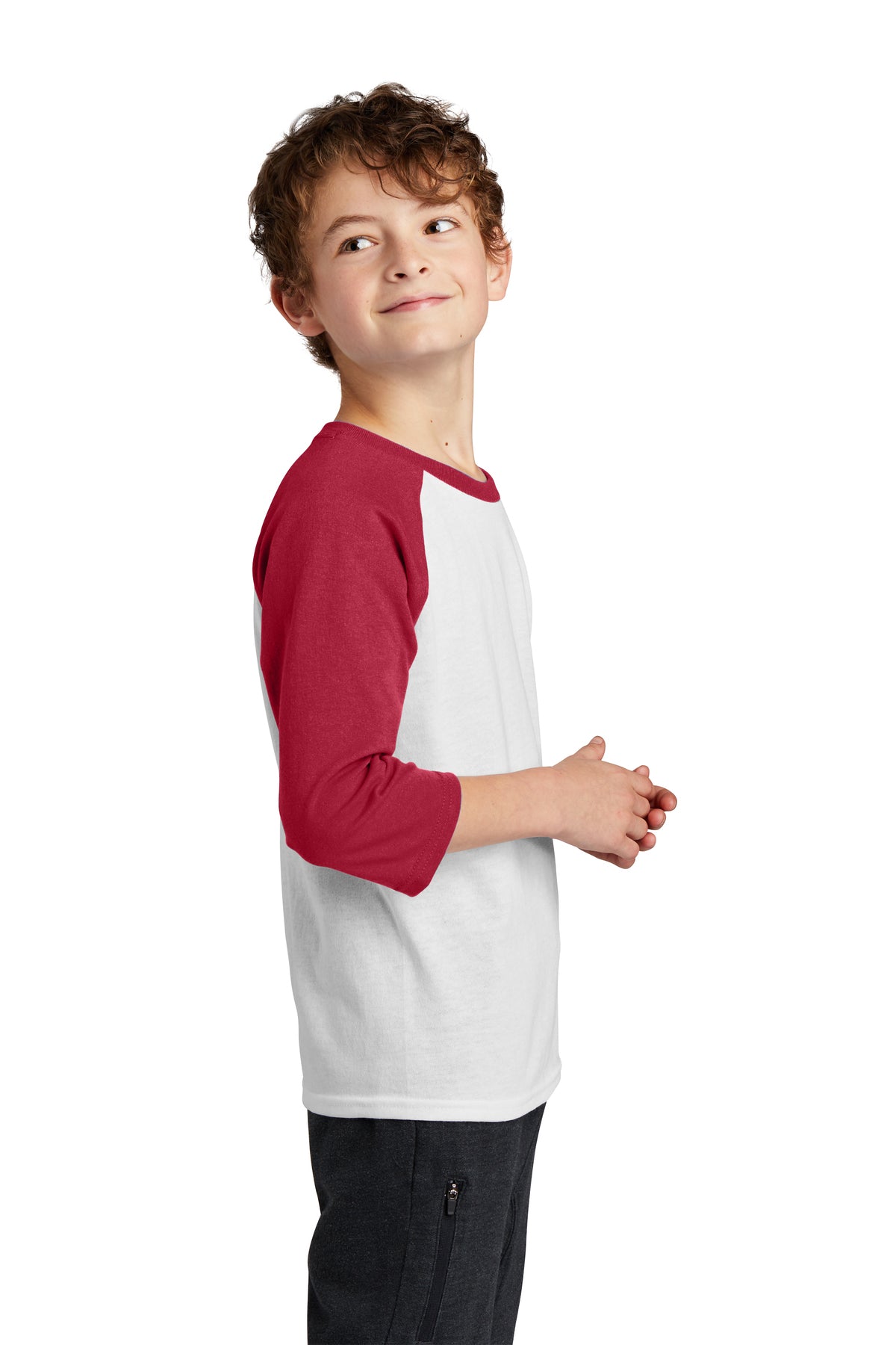 Port & Company® Youth Core Blend 3/4-Sleeve Raglan Tee