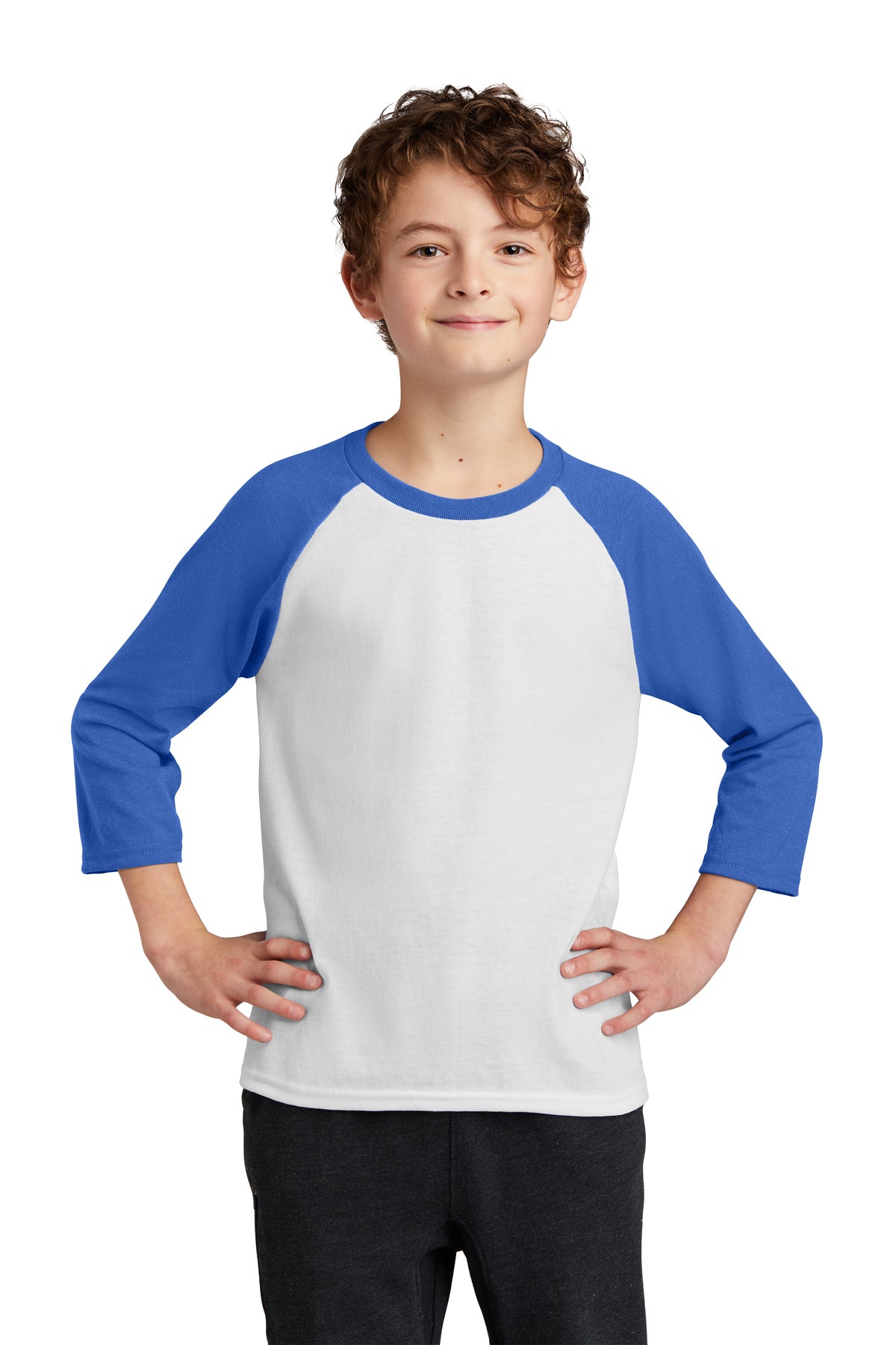 Port & Company® Youth Core Blend 3/4-Sleeve Raglan Tee