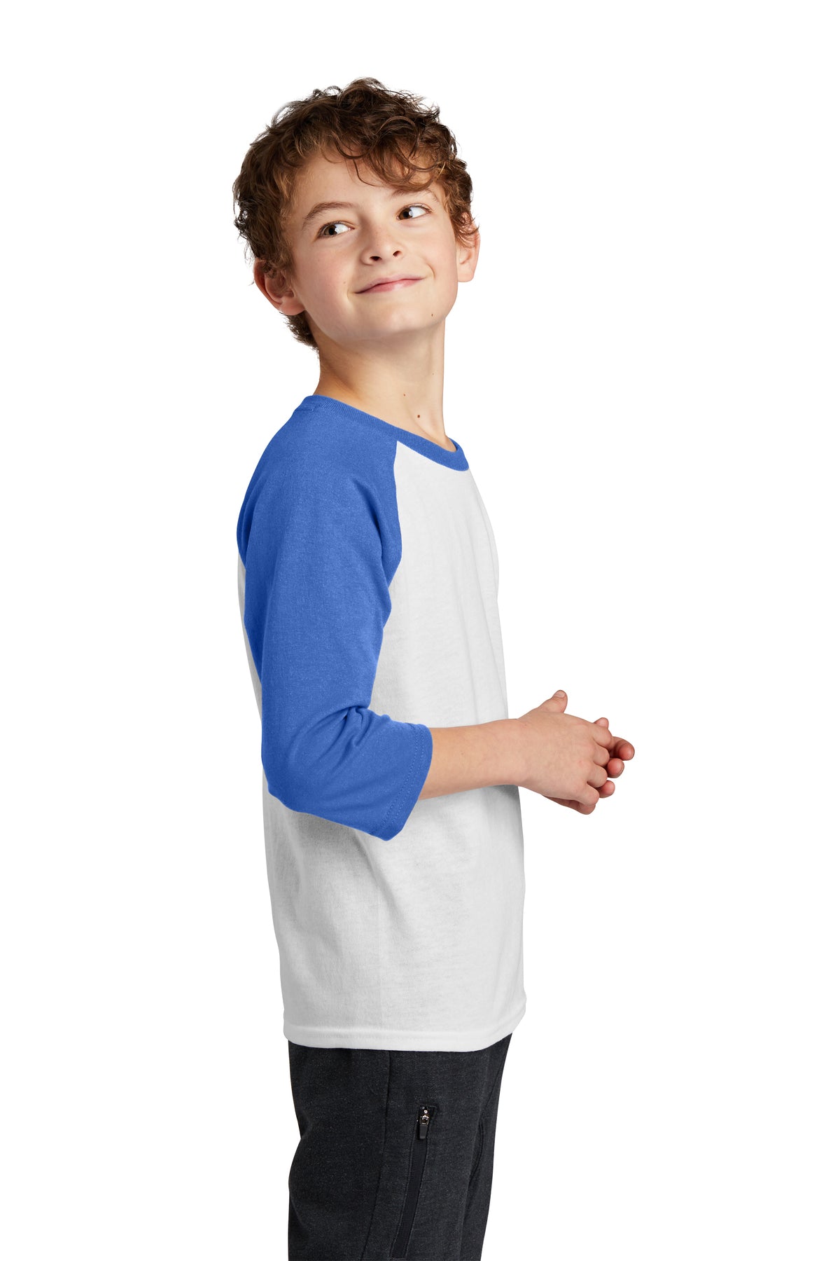 Port & Company® Youth Core Blend 3/4-Sleeve Raglan Tee