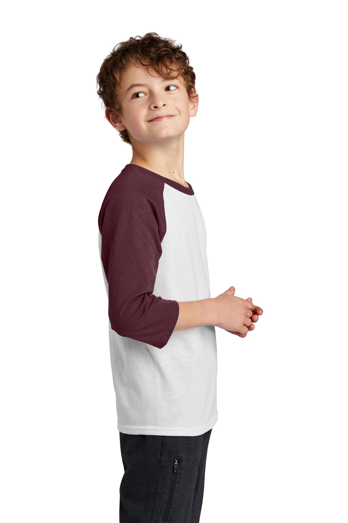 Port & Company® Youth Core Blend 3/4-Sleeve Raglan Tee