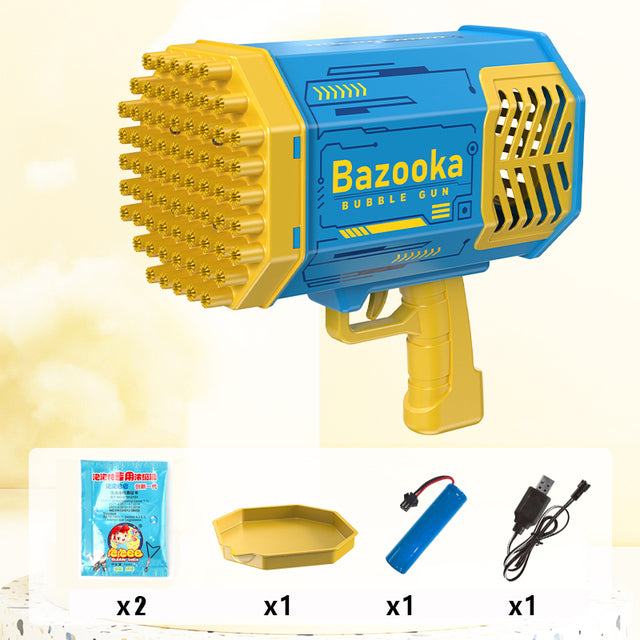 Bubble Gun Toy, 69 Holes Rocket Bubble Gun, Summer Toy, Bubble Gun with Light for Summer, Big Bubble Machine Gun, Toddler Outdoor Toys for Kids Ages 3+, Gifts for 3 5 6 7 Year Old Boys, Girls, Adults
