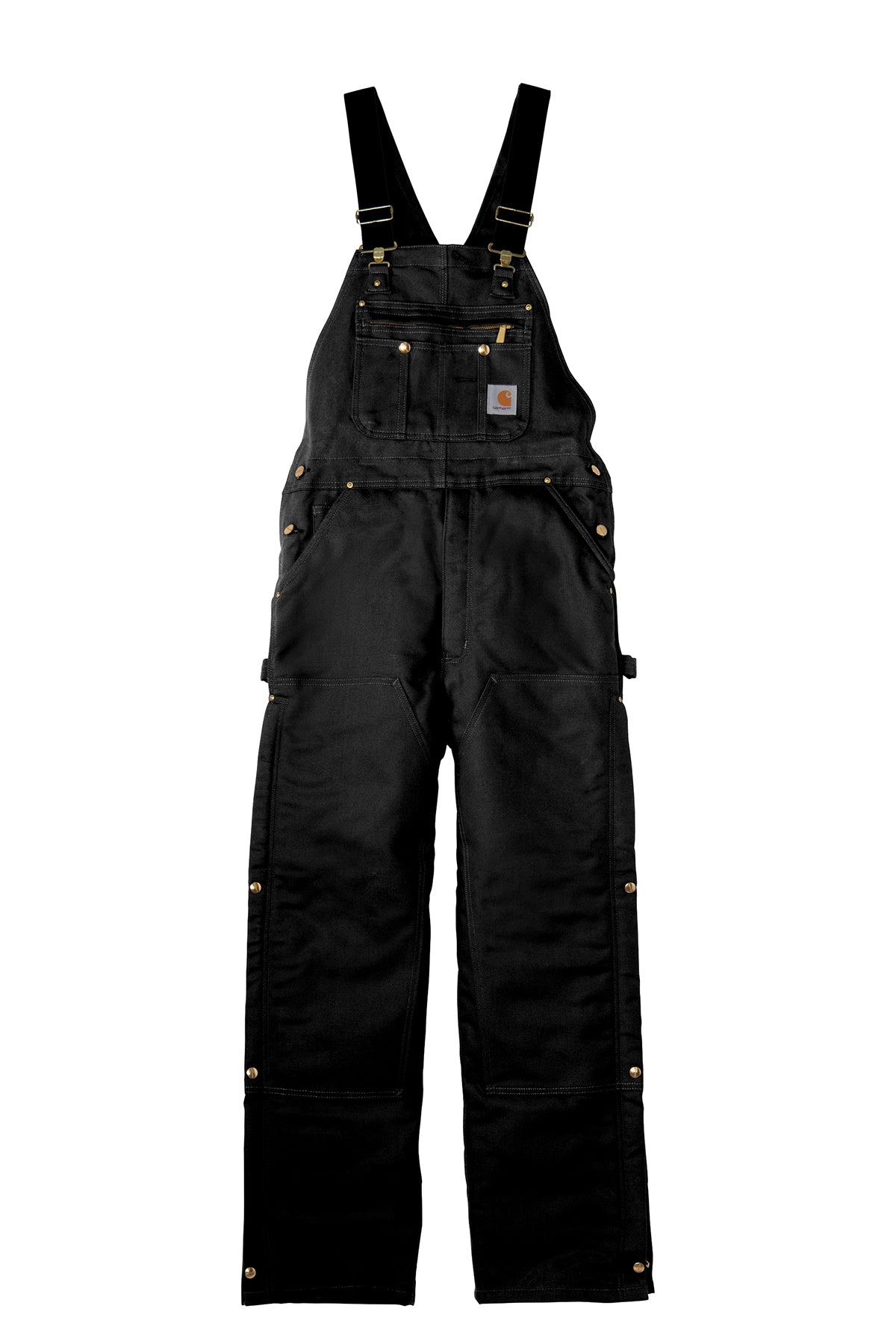 Carhartt ® Duck Quilt-Lined Zip-To-Thigh Bib Overalls